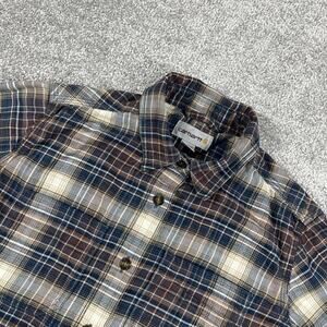 Carhartt Flannel Shirt Womens Extra Small Plaid Button Up Cotton Blend Fall